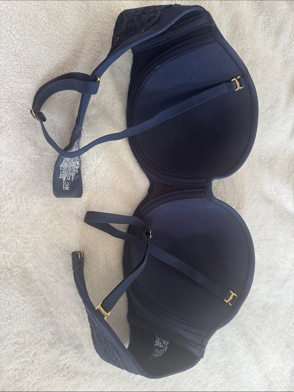 La Vie En Rose My Memory Navy Lace Bra - Picture 4 of 5